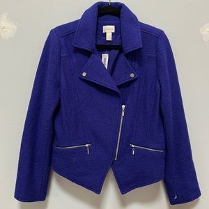 CHICOS Boiled Wool Moto Jacket
